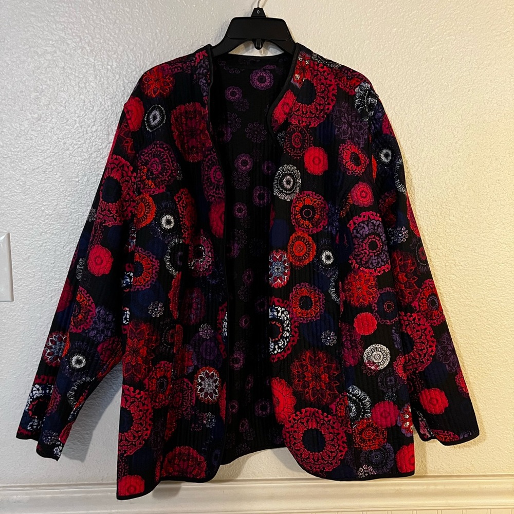 Bright Light Weight Reversible Jacket Blazer Sz Xl - image 1